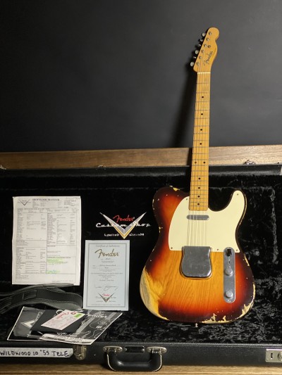 Fender Custom Shop Wildwood 10 55 Telecaster Heavy Relic Chocolate 3 Tone Sunburst